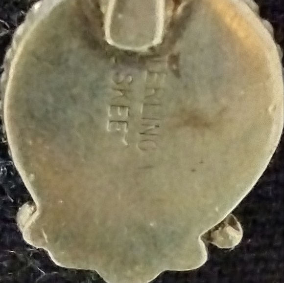 Native sterling Skee signed turquoise necklace - Picture 7 of 16